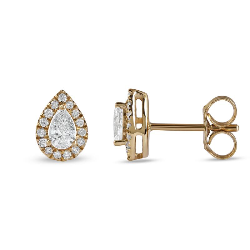 10k Gold 1/3ct TDW Diamond Pearl Stud Earrings for Women