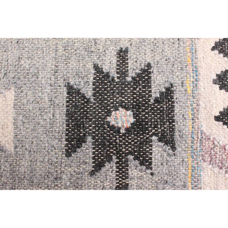 ECARPETGALLERY Flat-Weave Ankara FW Grey Wool Kilim - 5'3 x 7'7