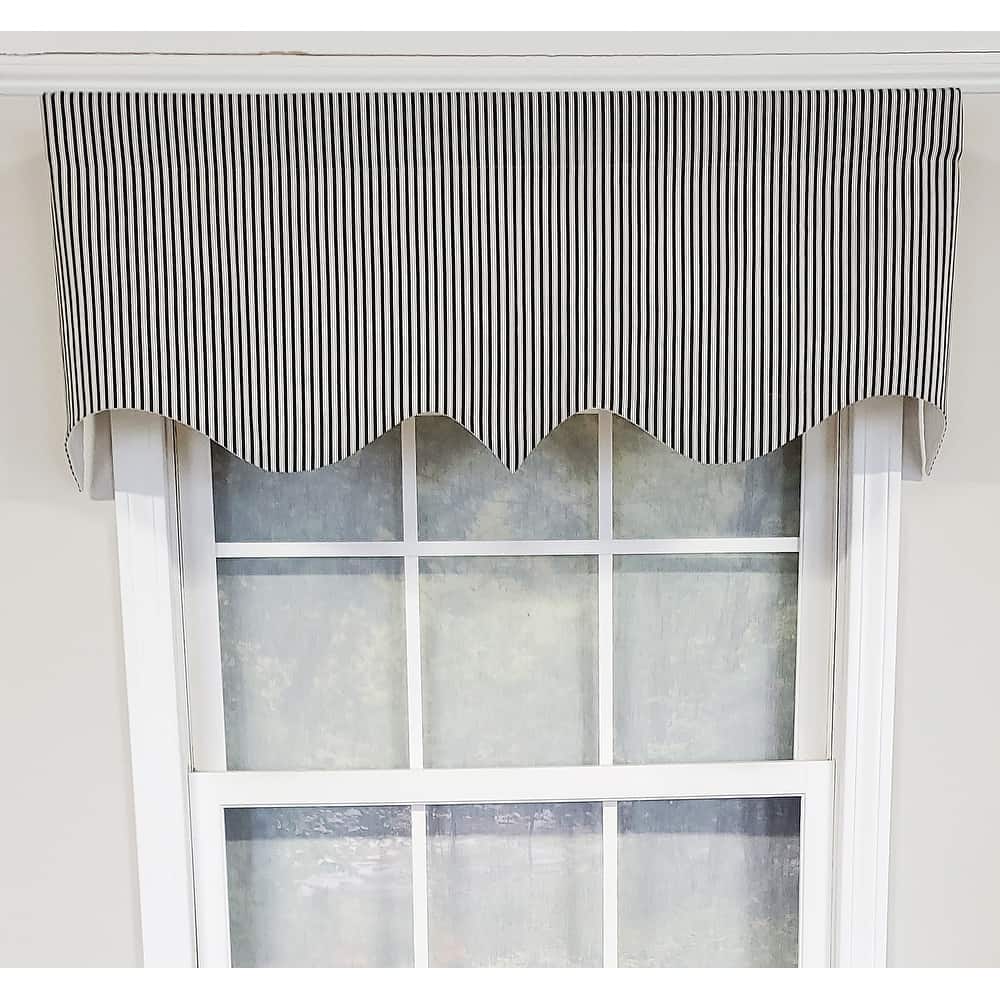 RLF Home Design MG-Ticking Stripe Regal Window Valance