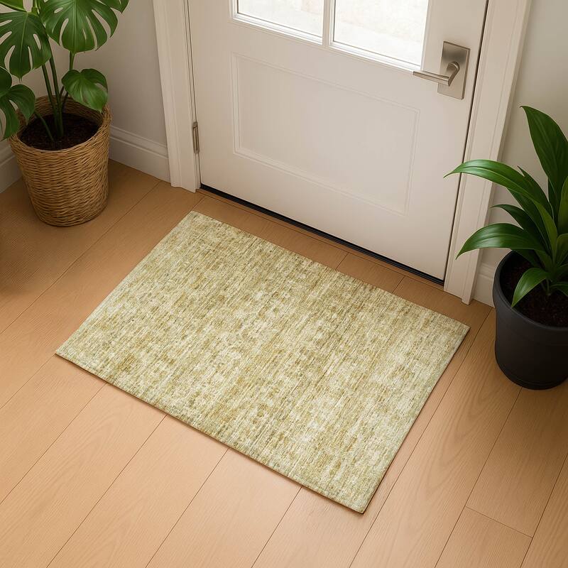 Premium Washable Super Soft Vintage Traditional Mayfield Rug - Wheat - 1'8" x 2'6"