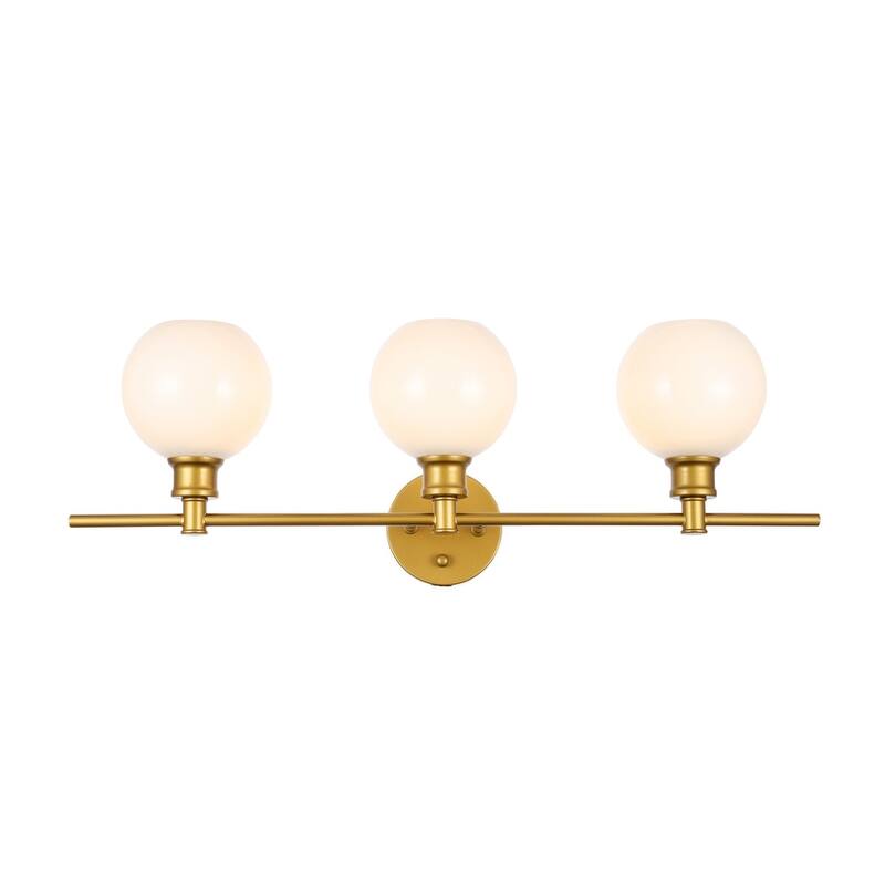 Camille 3-Light Frosted Glass Wall Sconce - Brass
