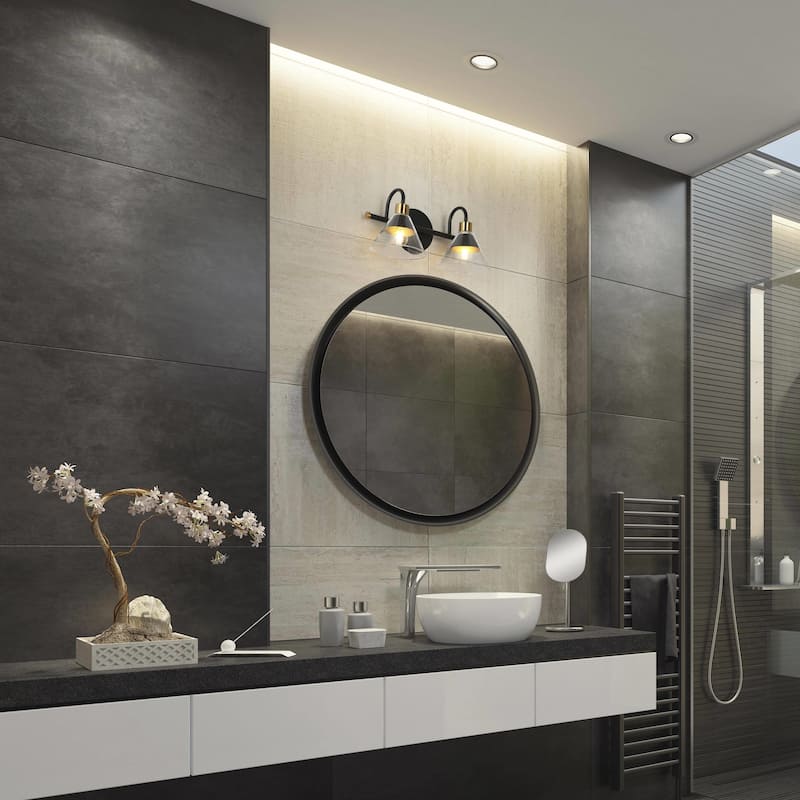 Petia Modern Contemporary Black Bathroom Vanity Lights Dimmable Wall Sconces