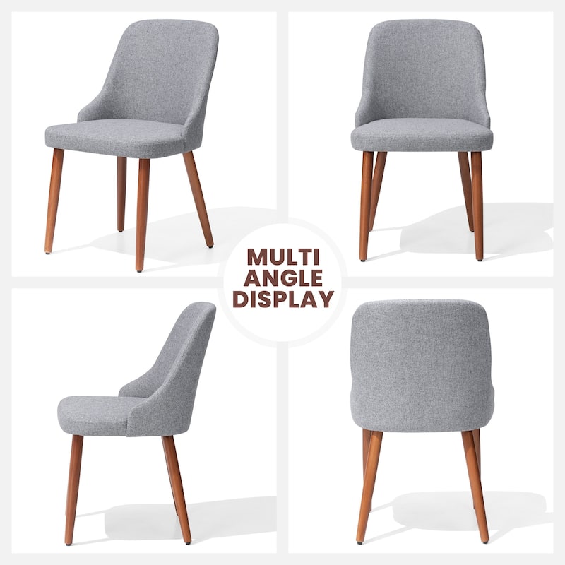 Modern Dining Chair Upholstered Accent Chairs with Solid Wood Legs
