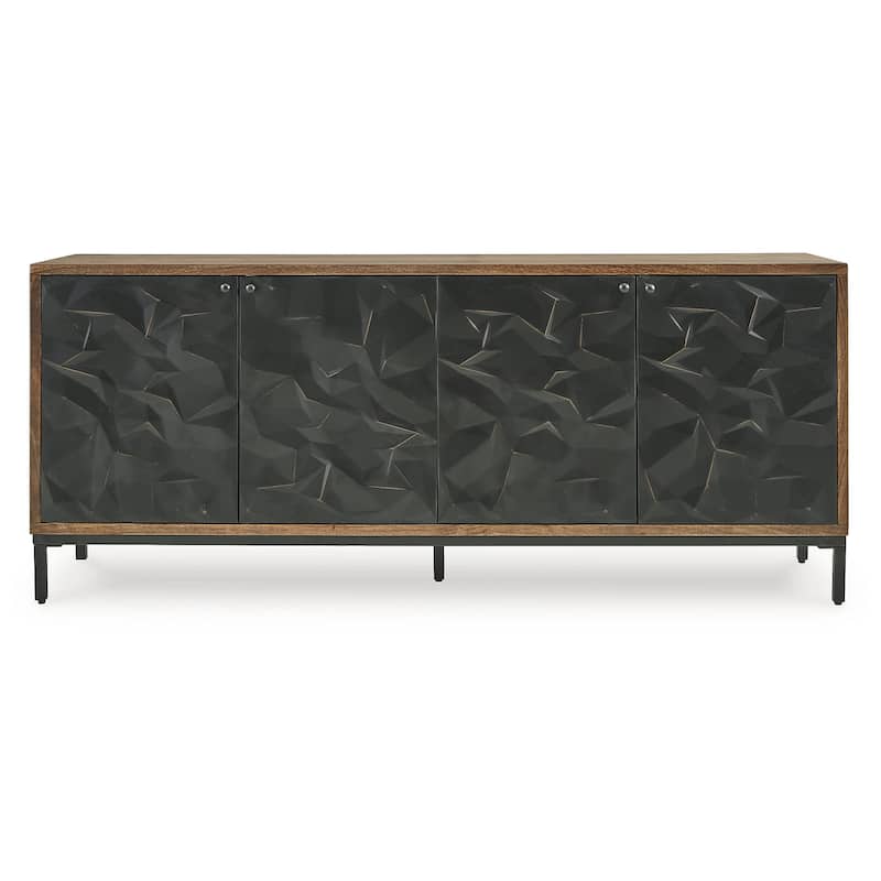 Signature Design by Ashley Dorannby Black/Brown Accent Cabinet - 70" W x 16" D x 30" H