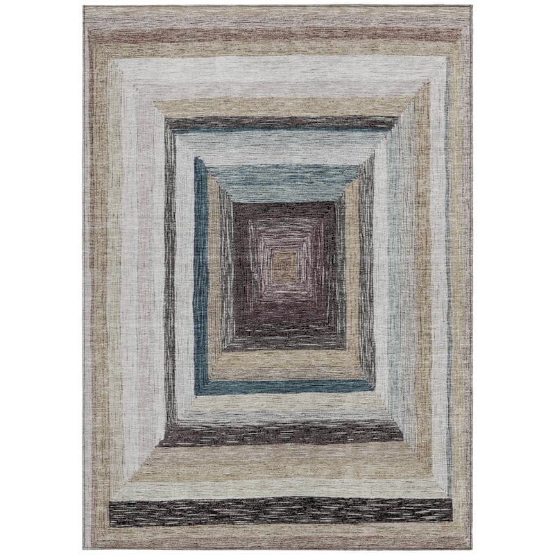 HomeRoots Geometric Transitional Rectangle Outdoor Rug
