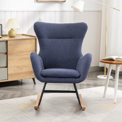Accent Rocking Chair Upholstered Fabric Rocker Chair