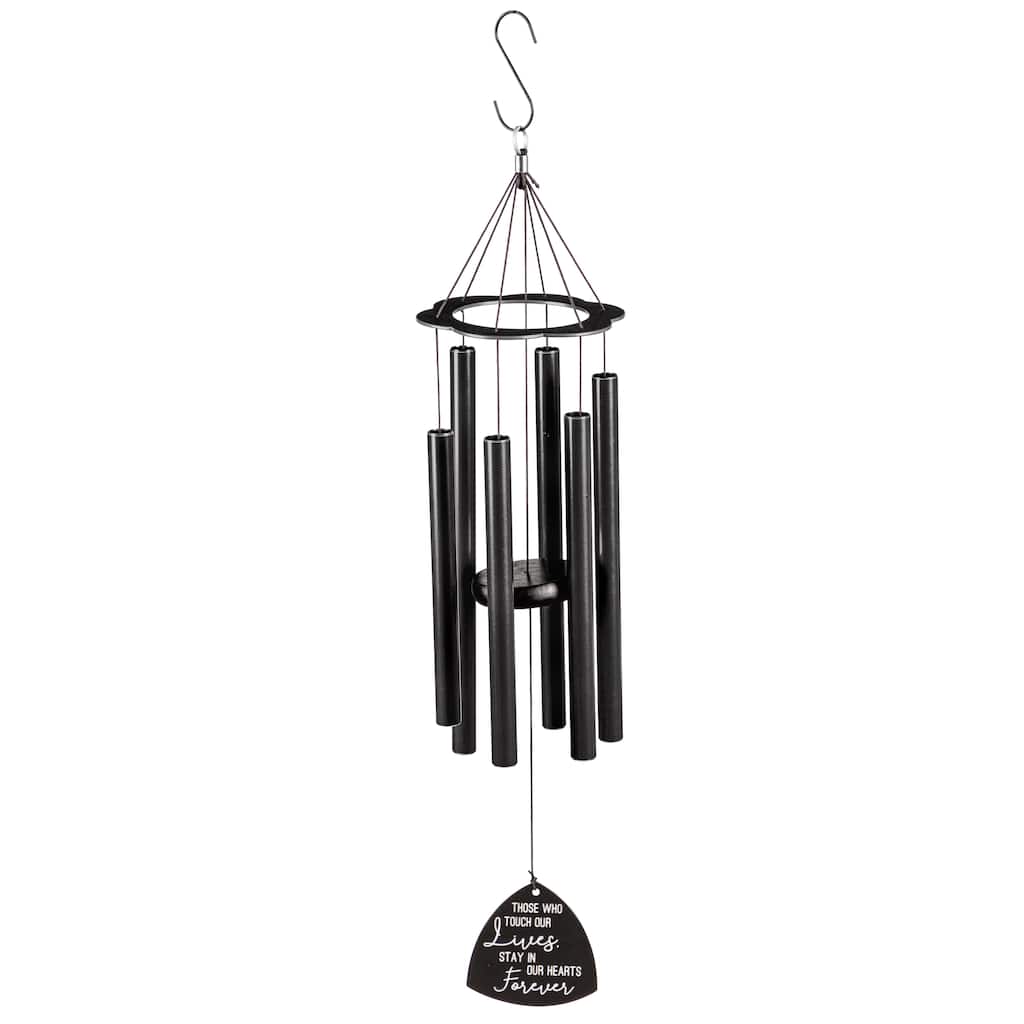 30 in. Laser Etched Metal Wind Chime, "Stay in Our Hearts Forever", Scale "A"