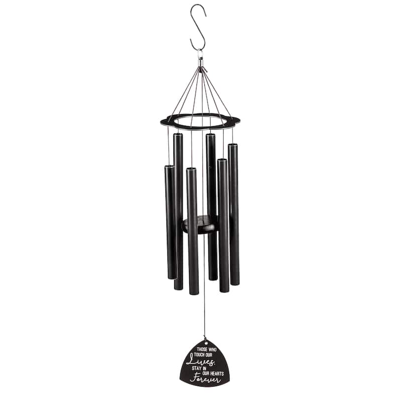 30 in. Laser Etched Metal Wind Chime, "Stay in Our Hearts Forever", Scale "A"