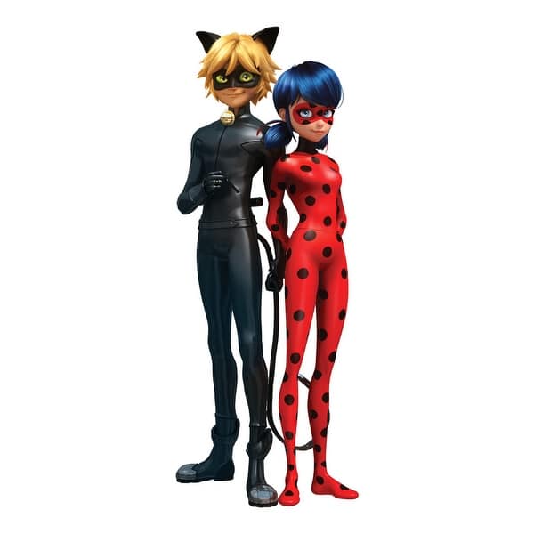 slide 2 of 7, Miraculous Tales Of Ladybug And Cat Noir Giant Peel and Stick Wall Decals by RoomMates