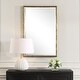 preview thumbnail 2 of 5, Vanity Rectangular Wall Mirror - 36" - Gold Finish