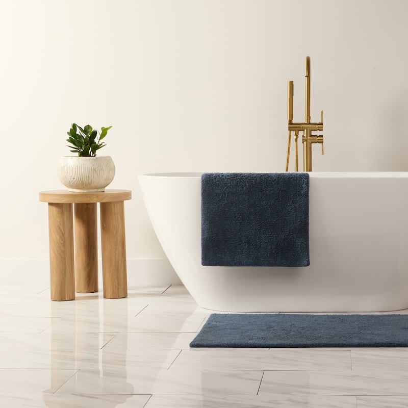 Becky Cameron 100% Cotton Reversible Solid Bath Mat