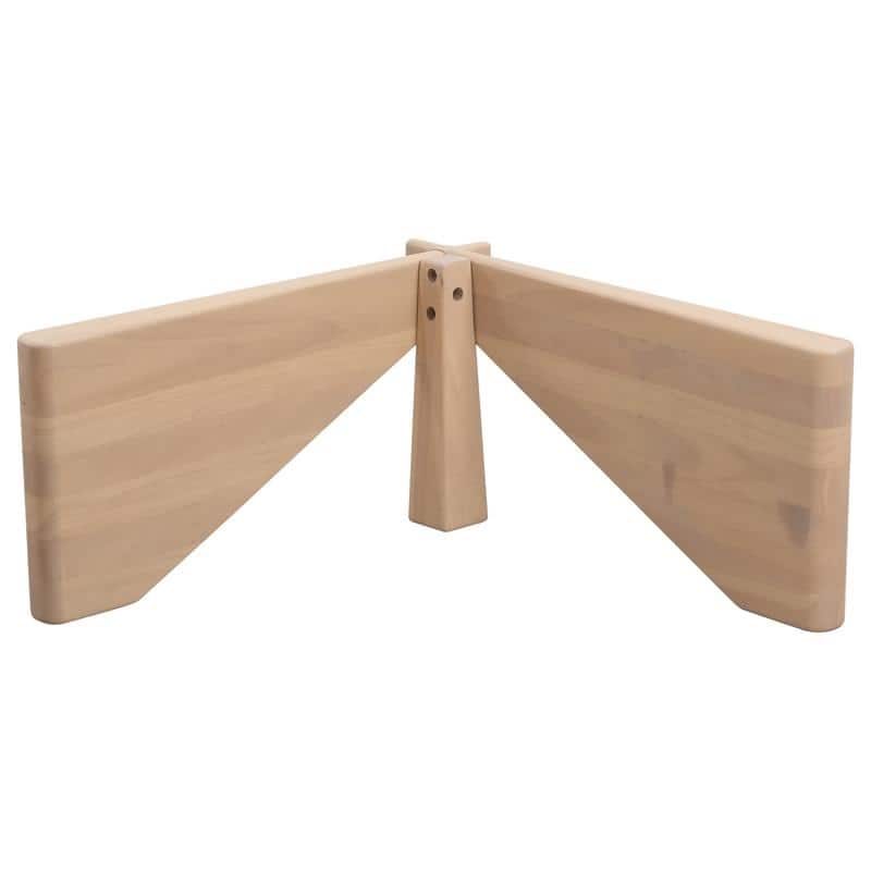 Imperial Modern Triangular Rubberwood Coffee Table Base with Stained Finish and Anti Slip Pads