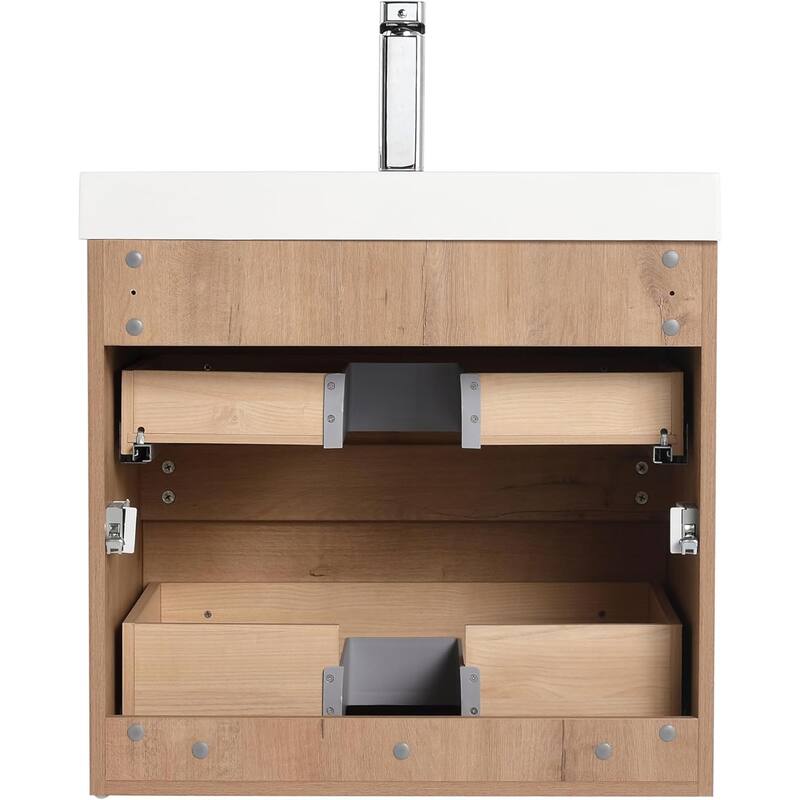 Blossom All Wood Wall Mounted Floating Bathroom Vanity with Sink