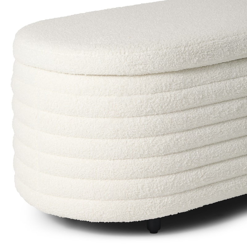 Bayville Sherpa Polyester Flip Top Storage Ottoman - 42"