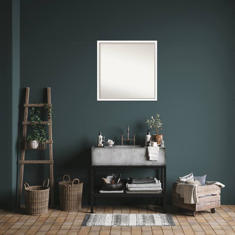 Morgan Non-Beveled Wood Framed Bathroom Vanity Wall Mirror