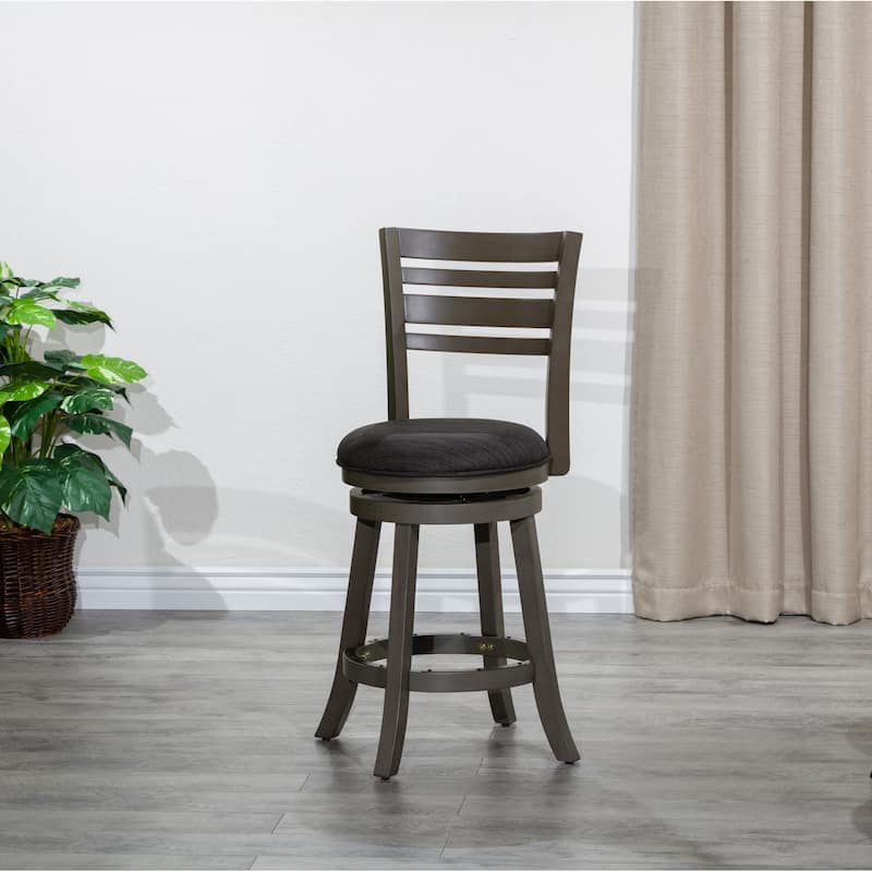 DTY Indoor Living Granby 4-Slat Back Swivel Stool