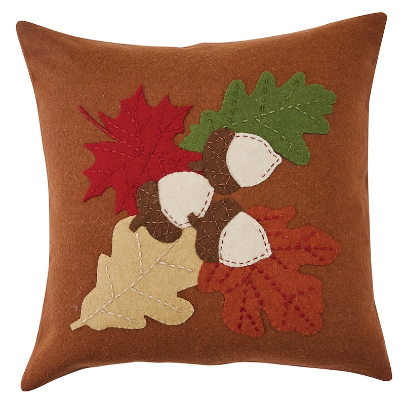 Park Designs Leaves Felt Pillow Cover 16''