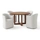 preview thumbnail 11 of 25, Furniture of America Mariey Mid-Century Modern 5-Piece Wood Round Dining Table Set with Round Barrel Back Arm Chairs