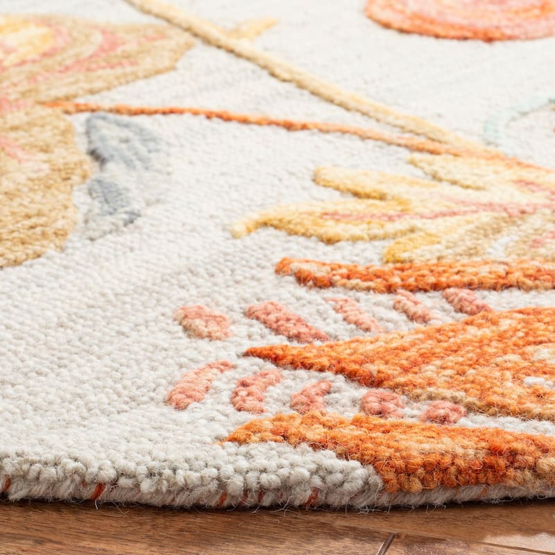 SAFAVIEH Handmade Blossom Roseanna Modern Floral Wool Rug
