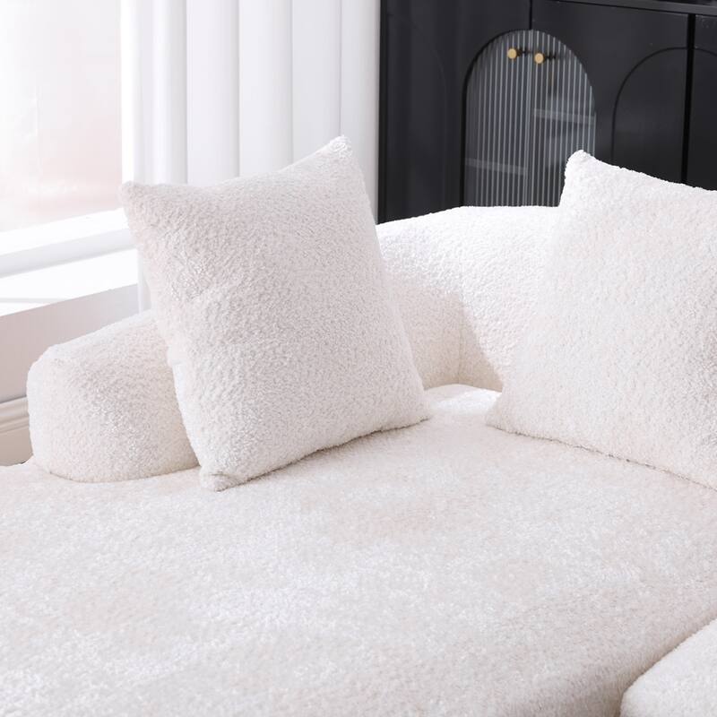 Living Room Oversized Comfy Boucle Sofa