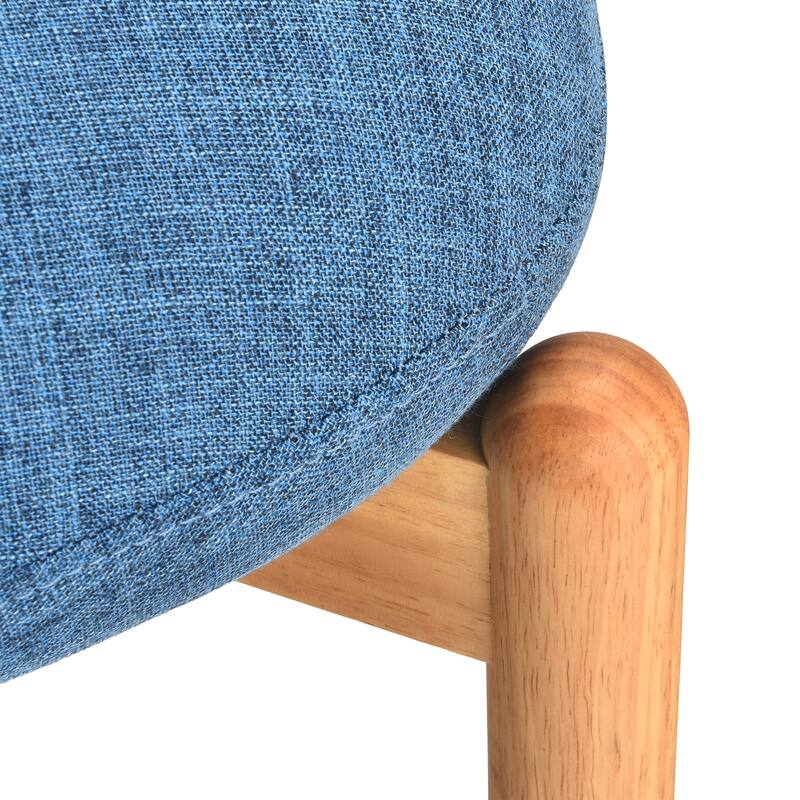 Modern Wooden Blended Linen Dining Chair (Set of 2)