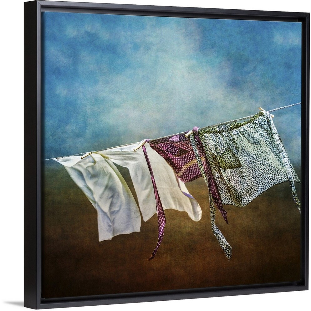 Laundry Drying On The Clothesline Black Float Frame Canvas Art Overstock 25526234 New users enjoy 60% off. laundry drying on the clothesline black float frame canvas art