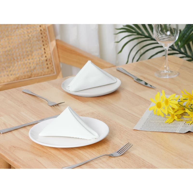 12 Pack Polyester Cloth Napkins, Great Napkins for Parties Weddings Restaurant Cocktails Banquet - 12x12 Inch