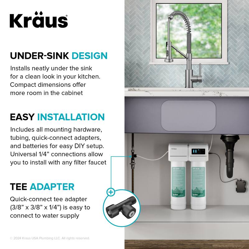Kraus FS-1001 Purita 2-Stage Under Sink Water Filtration System with