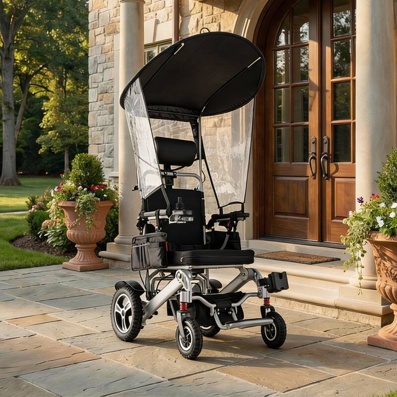 Foldable Electric Wheelchair for Adults, 300W Motor, Lightweight Aluminum Frame, Portable Power Wheelchair