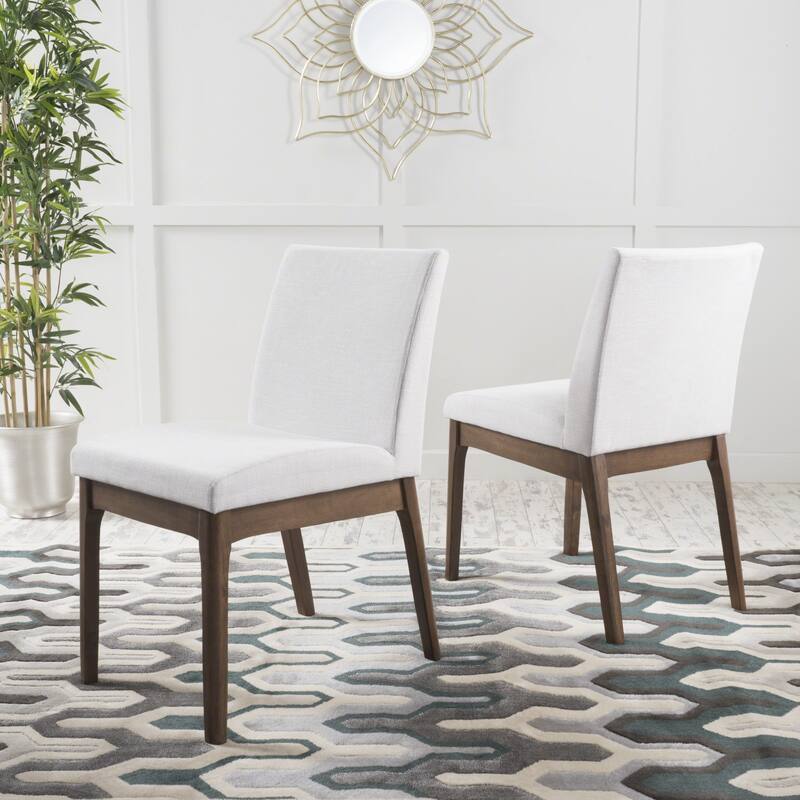 Light Beige Fabric Dining Chair Side Dining Chair Lounge Chair, 2 Set