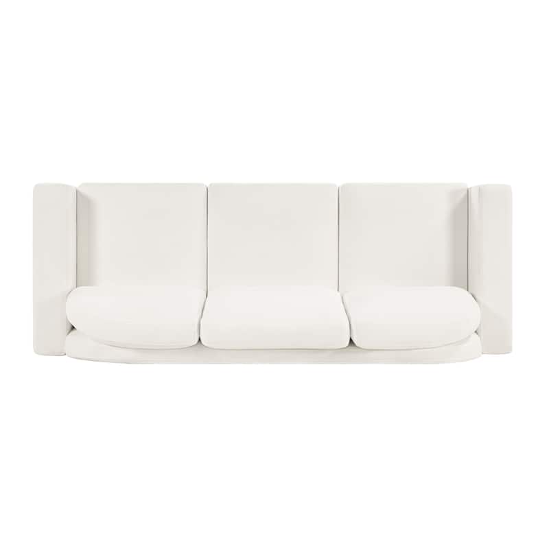 Christopher Knight Home - Dover Modern 84.7" Chenille Upholstered 3-Seater Sofa with Removable Curved Backrest & Cushion