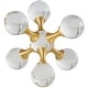 preview thumbnail 5 of 7, Clear Crystal Orb Inspired Jack Decorative Sculpture with Gold Metal Accents (Set of 2)