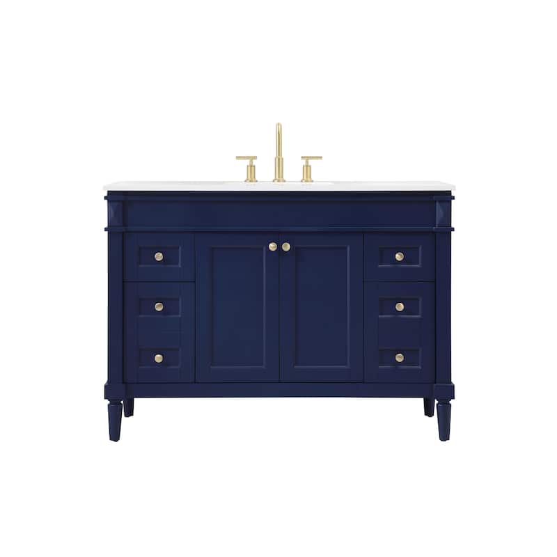 Clarity 48 - 60 Inch Single Bathroom Vanity - 48 Inches - Blue