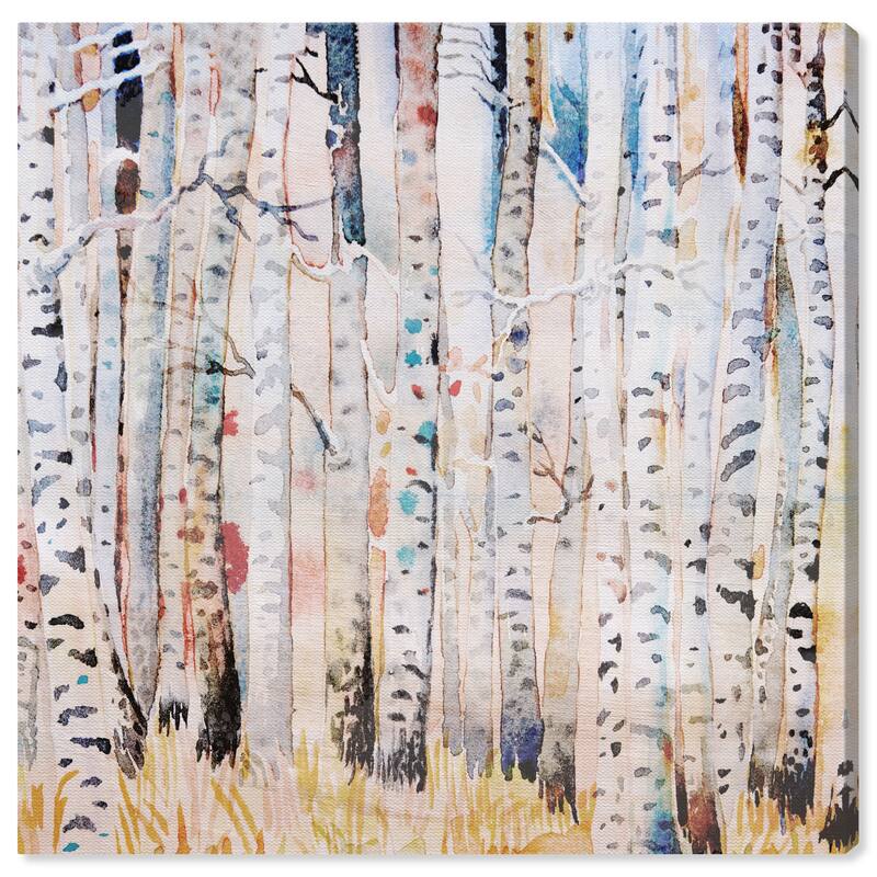 Wynwood Studio Canvas Floral and Botanical Birch Hike Summer White and Farmhouse Wall Art Canvas Print - White, Gray