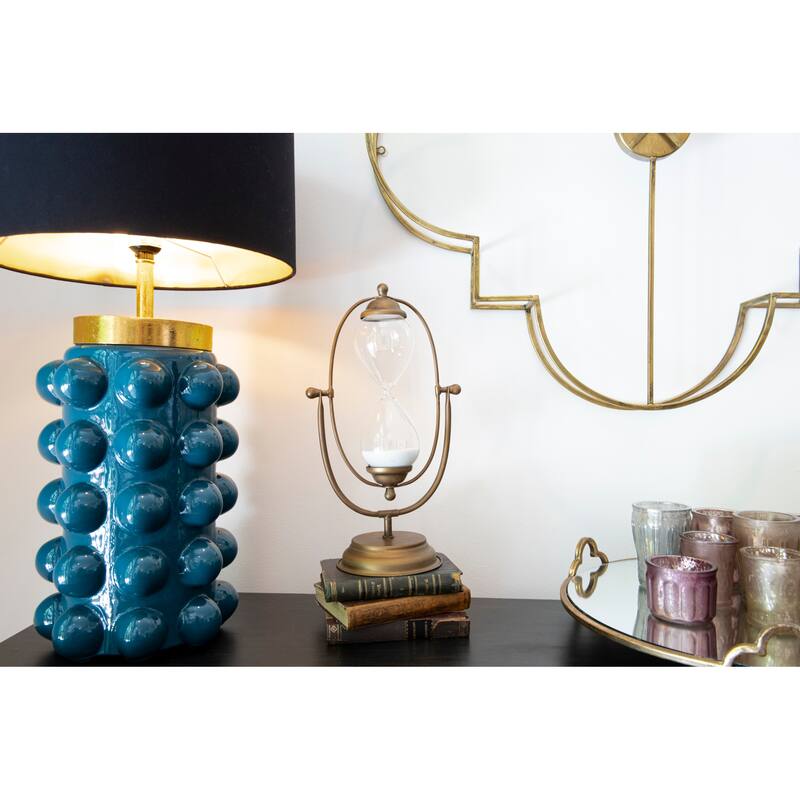 Decorative Metal Hourglass with White Sand