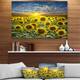 Field of Blooming Sunflowers - Large Flower Glossy Metal Wall Art - Bed ...