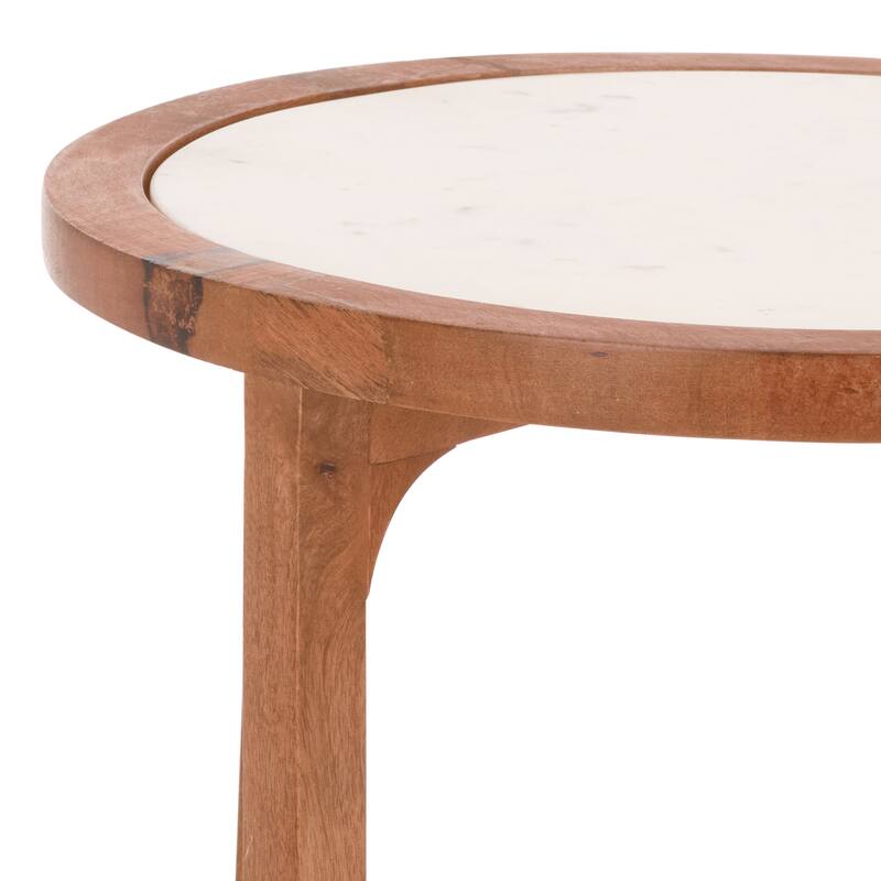 SAFAVIEH Home Minori Marble Side Table - 16"W x 16"D x 19"H