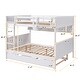 preview thumbnail 20 of 22, Full Over Full Bunk Bed with Twin Trundle and Bookshelf, Solid Pine Wood Frame, Separable Design, for Kids and Teens