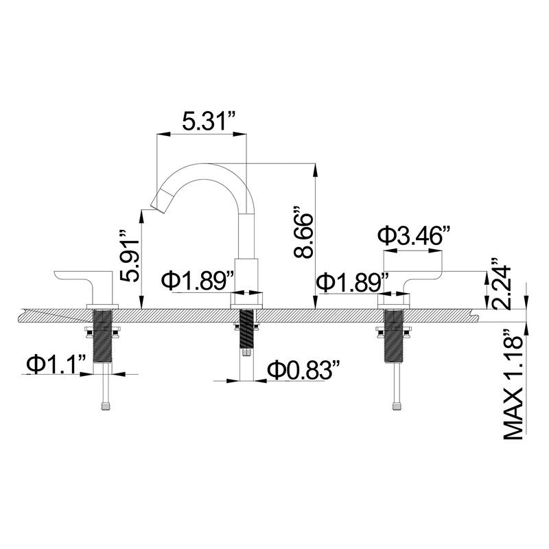 Widespread Double Handles Bathroom Sink Faucet With Swivel Spout