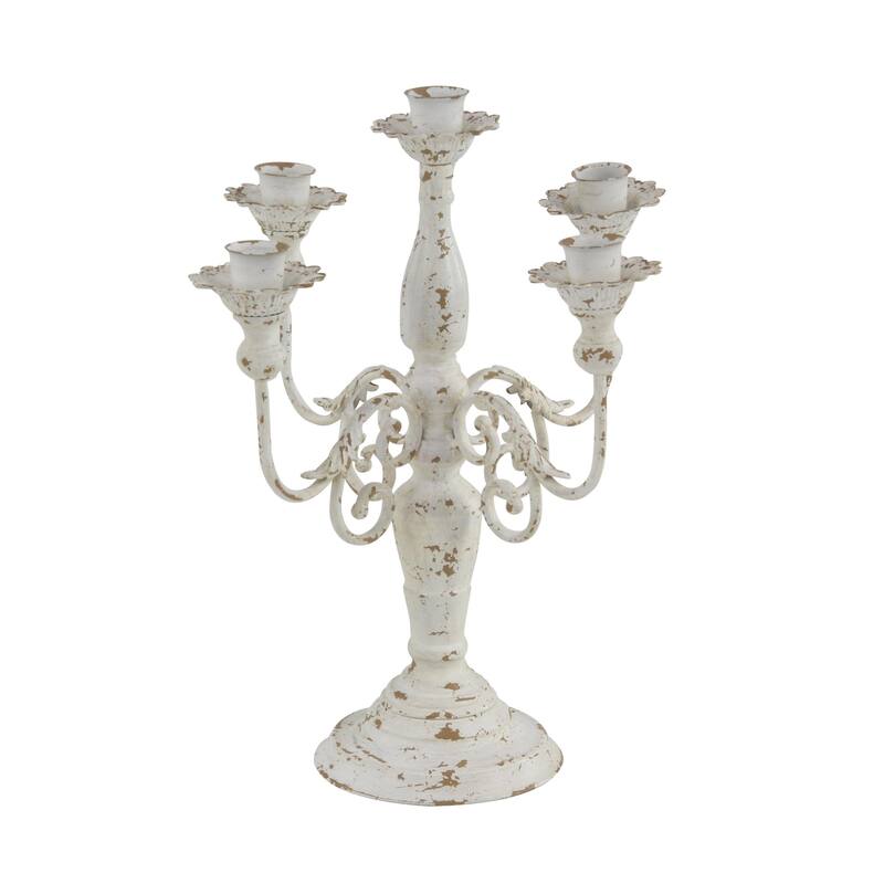 Metal Candelabra - Gray or White - Roche River Decor