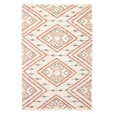ECARPETGALLERY Flat-Weave Ankara FW Ivory Wool Kilim - 5'2 x 7'11