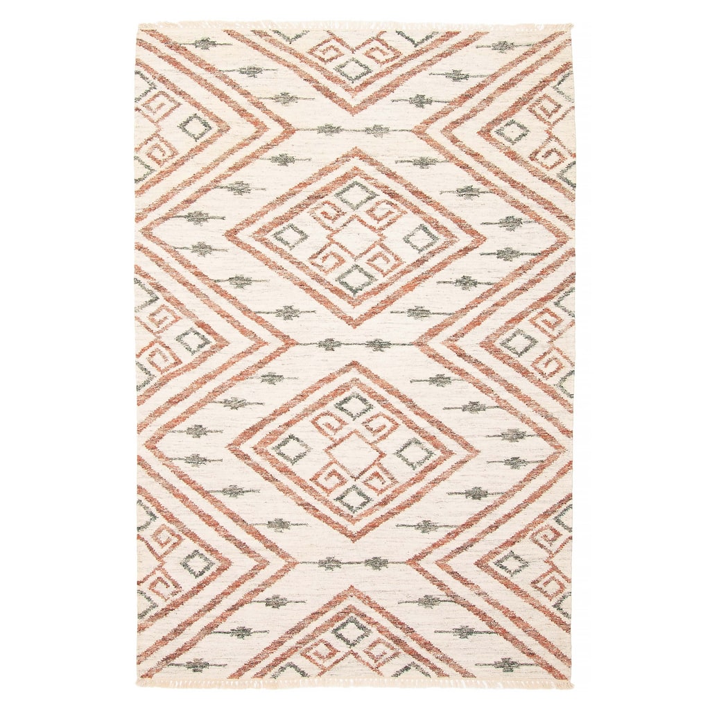 ECARPETGALLERY Flat-Weave Ankara FW Ivory Wool Kilim - 5'2 x 7'11
