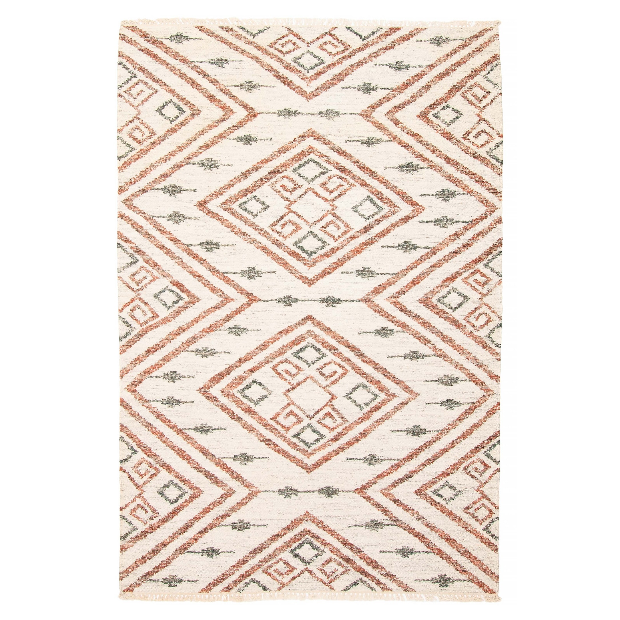 ECARPETGALLERY Flat-Weave Ankara FW Ivory Wool Kilim - 5'2 x 7'11