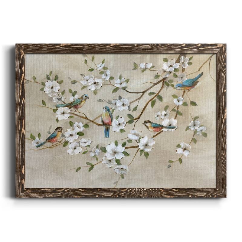 Birds of a Feather-Premium Framed Canvas - Ready to Hang - 31X44 - Walnut