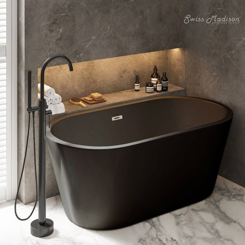 Swiss Madison SM-FB590 Claire 60" Free Standing Acrylic Soaking Tub - Matte Black