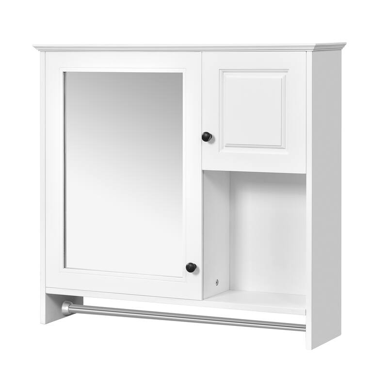 Bathroom Wall Cabinet with Mirrored Door, Wall Mounted Medicine Cabinet with Adjustable Shelves, Over Toilet Storage Cabinet