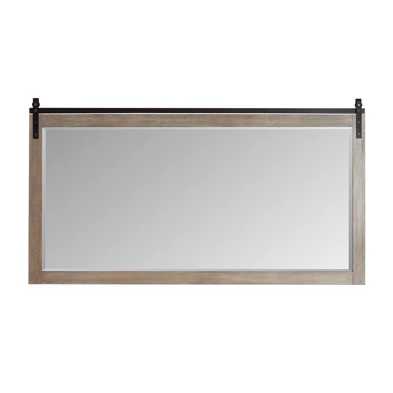 Cortes 72" Bathroom Vanity Barndoor Wall Mirror in Grey