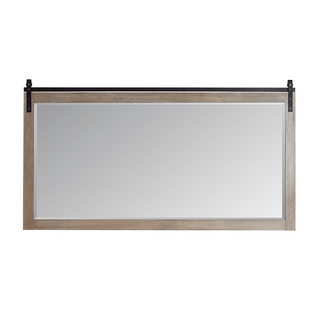 Cortes 72" Bathroom Vanity Barndoor Wall Mirror in Grey