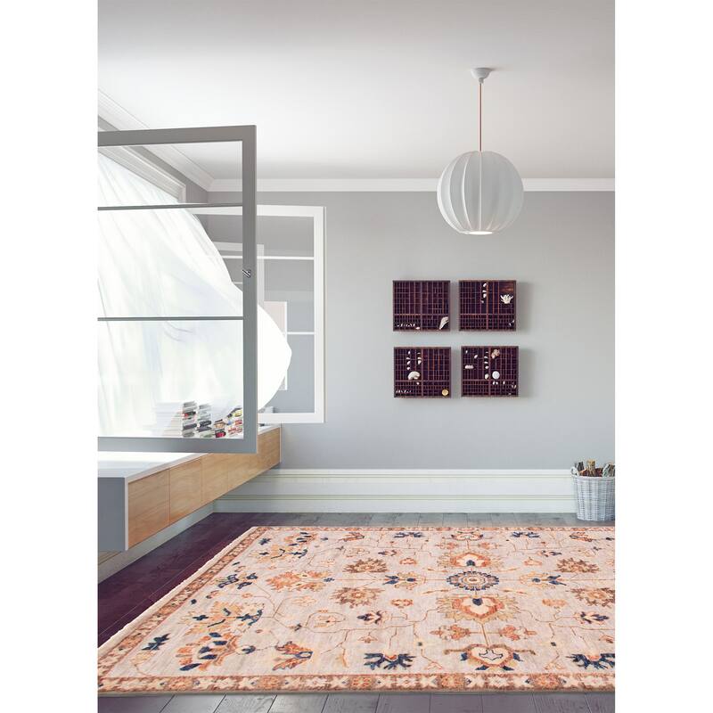 ECARPETGALLERY Hand-knotted Jules Serapi Light Grey Wool Rug - 9'1 x 11'11