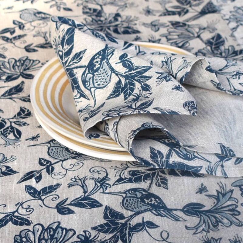 French Home Set of 4 Honeysuckle Napkins - Indigo